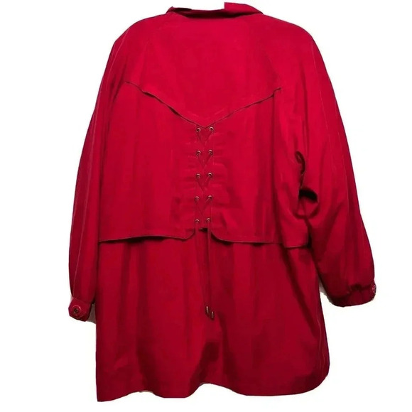 Gallery Petites Red Wool Blend Removeable Liner Trench Coat Sz L Classic Winter - Picture 2 of 12